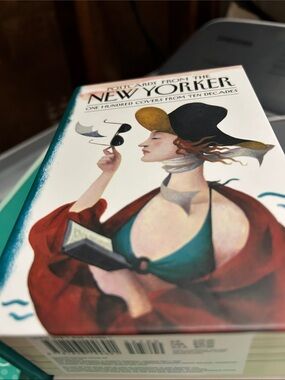 The New Yorker Postcards Art Print - Teal & Red Illustration